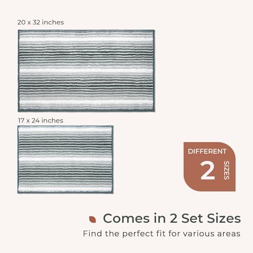 FRESHMINT Ombre Chenille Bath Rug Set 2 Piece 1