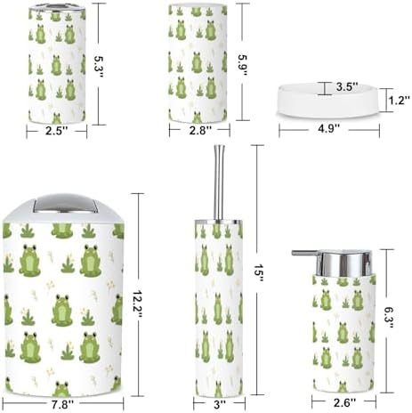6 Piece Cute Frogs Bathroom Accessories Set 1