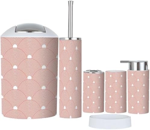 6-Piece Bathroom Accessories Set in Red