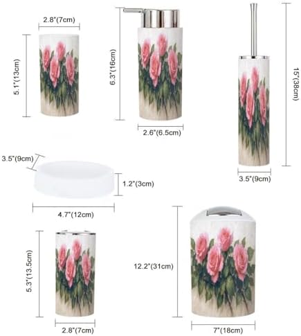 Boho Bathroom Accessory Set 6 Piece Modern Style