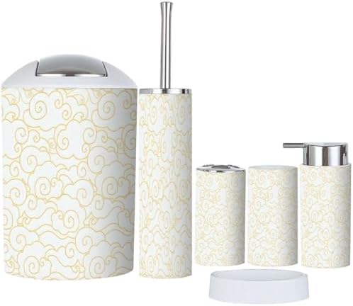 6 Pcs Clouds Sky Bathroom Accessories Set
