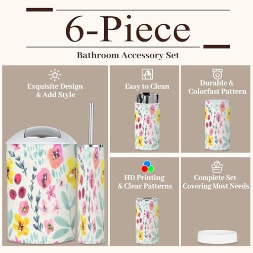 6 Piece Boho Bathroom Accessories Set 1
