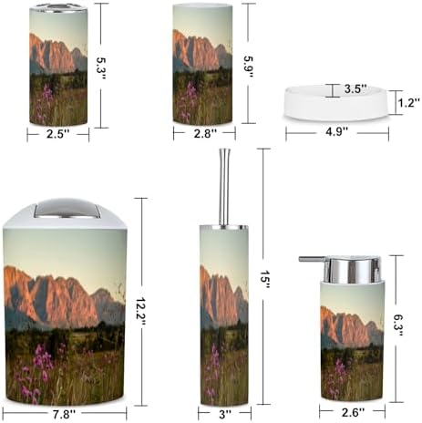 Cosmos Flowers Bathroom Accessories Set 6 Piece