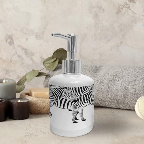 Ambesonne Savannah Soap Toothbrush Holder Set Zebra Print 2 Pcs Ceramic