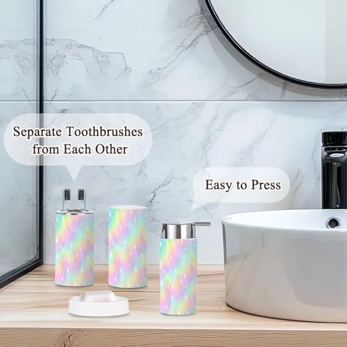 Rainbow Girlie Bathroom Accessories Set 6 Piece