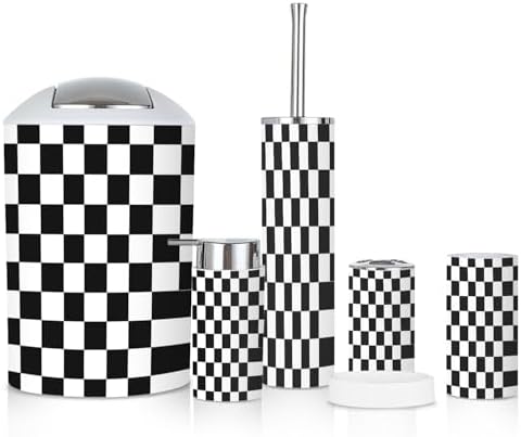 6 Piece Bathroom Accessories Set Modern Boho Design