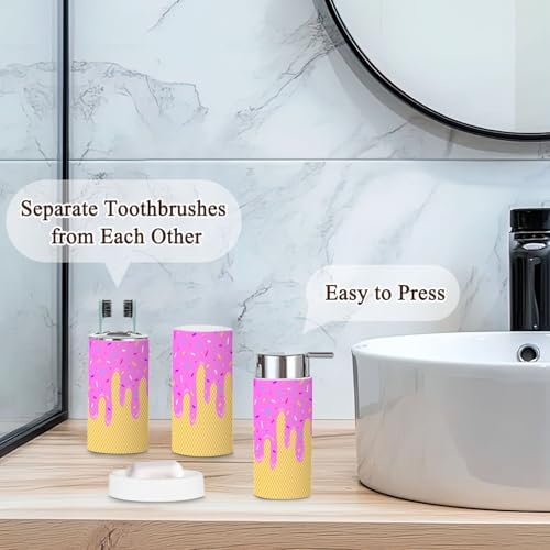 Bathroom Accessories Set 6 Pcs Waffle Cone Design