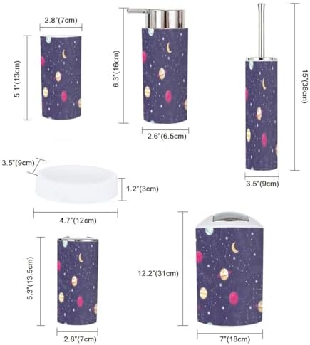 Bathroom Accessories Set 6 Pcs Cosmos Decor