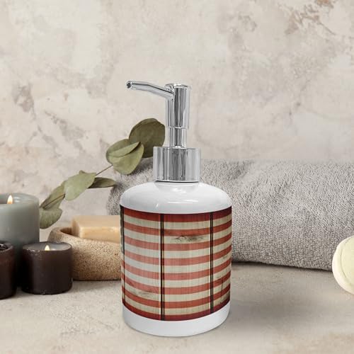 Ambesonne USA Flag Soap Toothbrush Holder Set 2 Pcs Blue Red