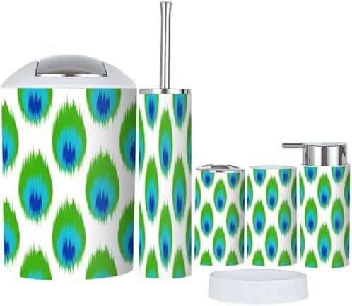 Feather White Bathroom Accessories Set 6 Pcs