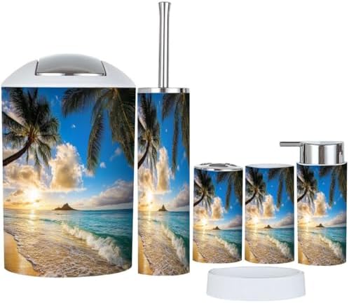 Boho Style 6-Piece Bathroom Accessory Set