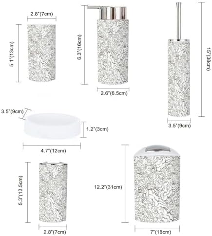 6 Piece Asian Style Bathroom Accessories Set