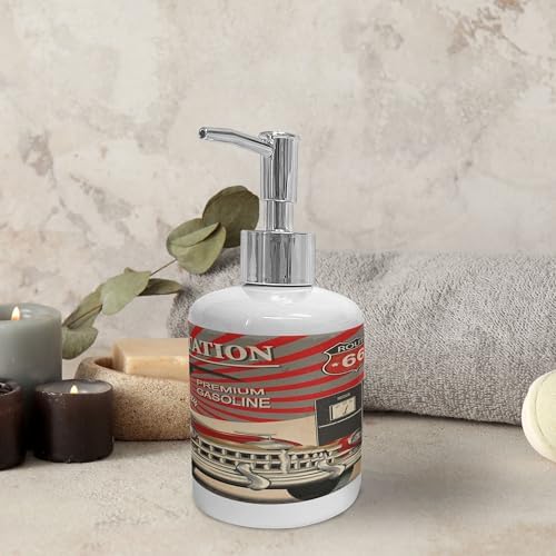 Ambesonne 2Pcs Ceramic Soap Toothbrush Holder Set