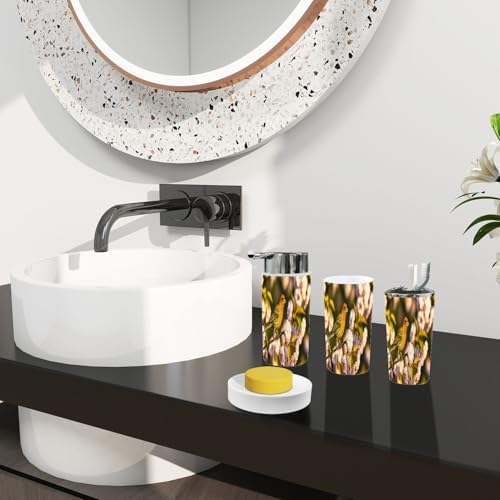 Boho Bathroom Accessory Set 6 Piece in Cherry