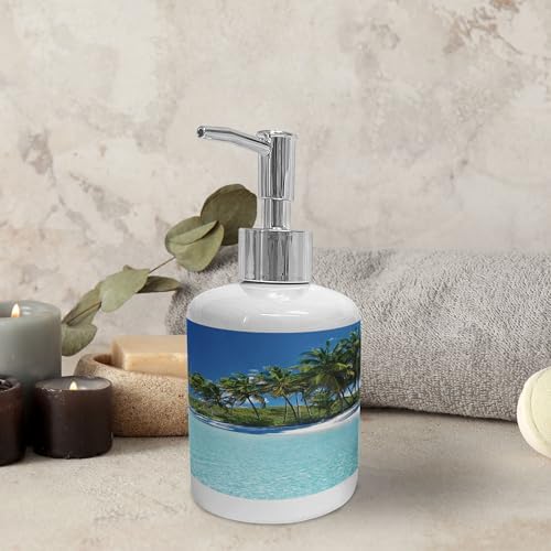 Ambesonne Ocean Soap Dispenser Toothbrush Holder Set