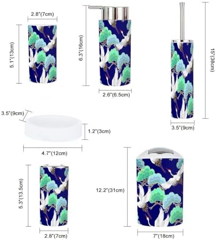 Bathroom Accessories Set 6 Pcs Durable Modern Decor