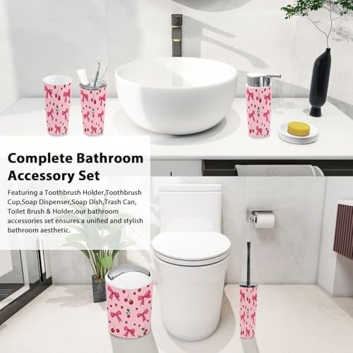 Boho Cherry Bathroom Accessories Set 6 Piece