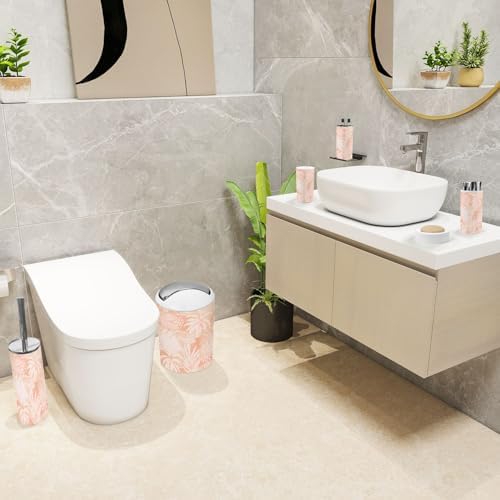 6-Piece Tropical Leaves Bathroom Accessories Set