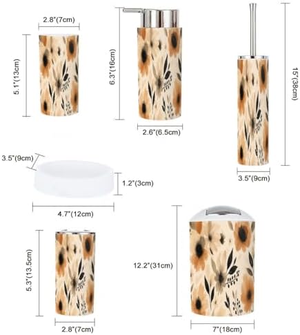 Boho Ikat Bathroom Accessory Set 6 Piece