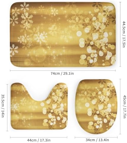 Kuizee 4 Piece Shower Curtain Set with Rugs and 12 Hooks