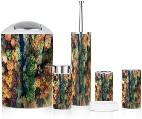 6 Piece Autumn Woodland Bathroom Accessories Set