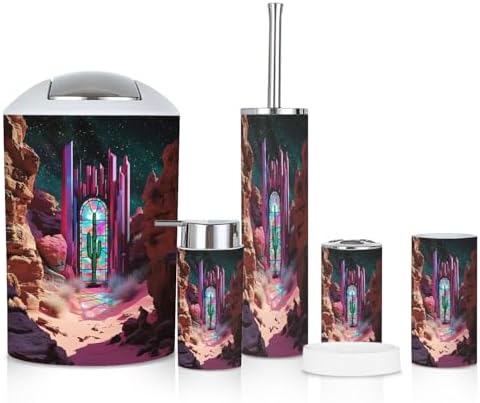 6-Piece Pastel Southwest Desert Boho Bathroom Set