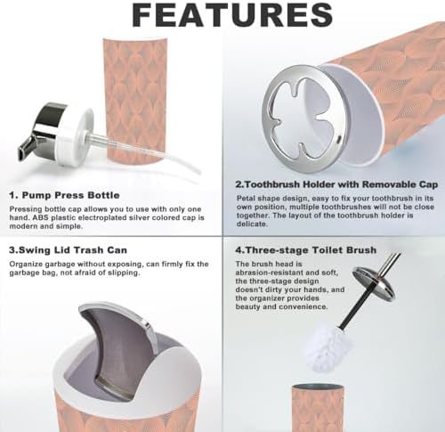 Modern Bathroom Accessories Set 6 Pcs Durable Functional