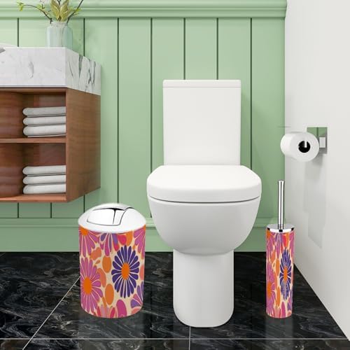 Boho Daisy Flower Bathroom 6-Piece Accessory Set
