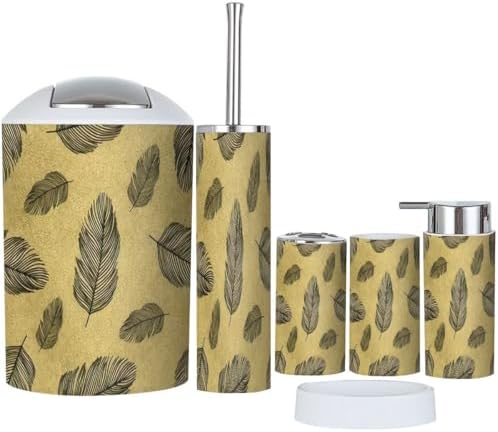 Bathroom Accessories Set 6 Pcs Durable Trendy Gold