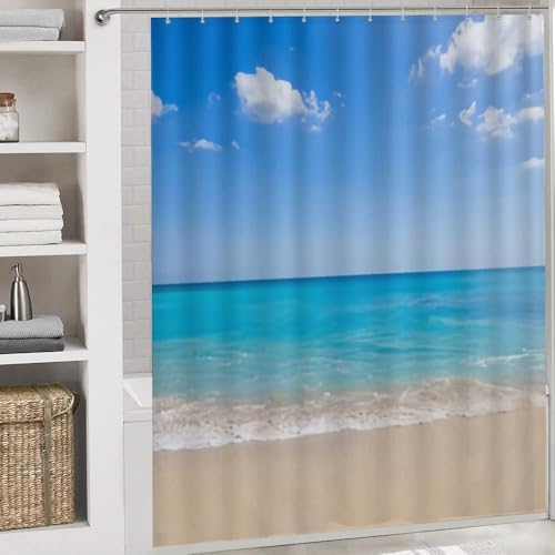 Kuizee 4 Piece Shower Curtain Set with Rugs 72x72 Inch 1