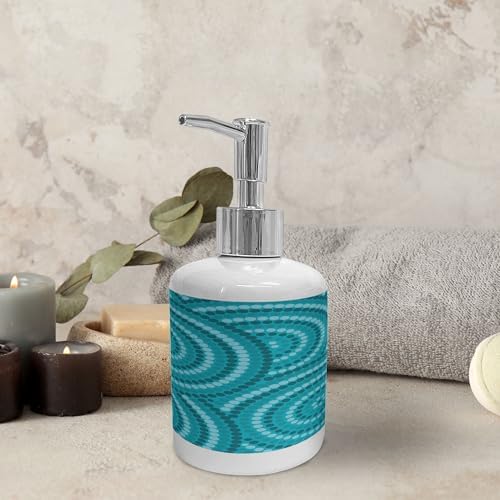 Ambesonne Teal Ceramic Soap Toothbrush Holder Set 2 Pcs
