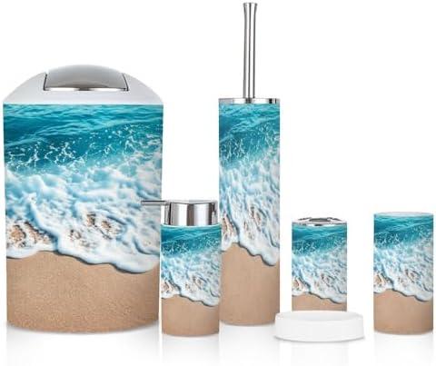 6-Piece Bathroom Accessories Set with Soft Wave Design