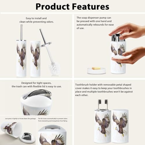 Boho Style 6 Piece Bathroom Accessory Set 1