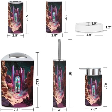 6-Piece Pastel Southwest Desert Boho Bathroom Set
