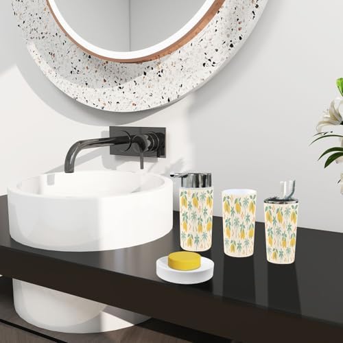 Boho Trash Can Set 6 Piece Bathroom Accessories