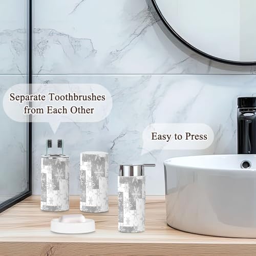 6-Piece Bathroom Accessories Set with Snowflake Pattern