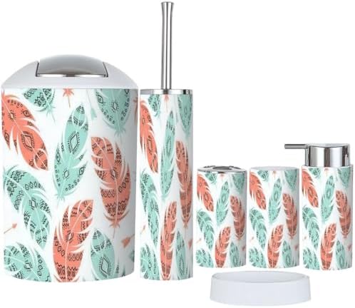 Bathroom Accessories Set 6 Pcs Modern Durable Storage