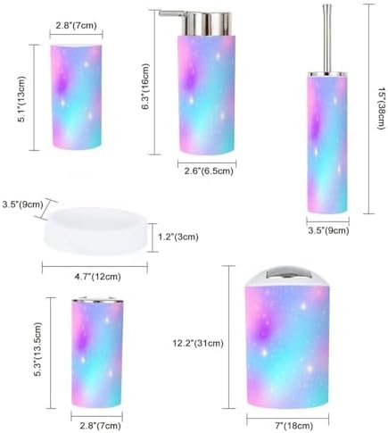 Boho Holographic Bathroom Accessory Set 6 Piece 1