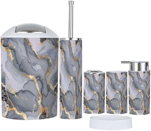Boho Gold Bathroom Accessories Set 6 Piece 1