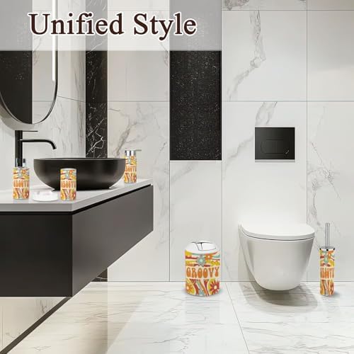 6 Piece Retro Rainbow Bathroom Accessories Set