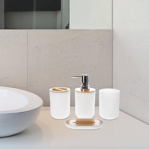 PRETYZOOM White Bathroom Storage Tray Set