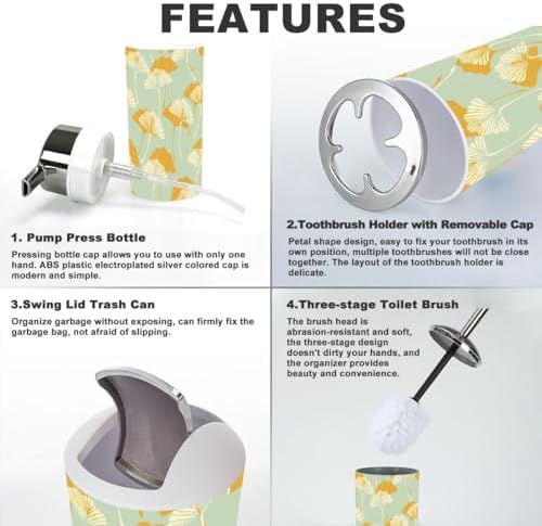 Japanese Style 6 Pcs Bathroom Accessories Set 1