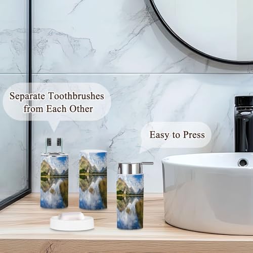 6-Piece Bathroom Accessories Set with Boho Decor