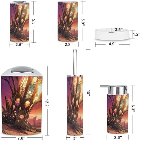 6 Piece Abstract Desert Bathroom Accessories Set