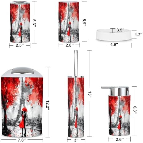 6 Piece Modern Bathroom Accessories Set 1
