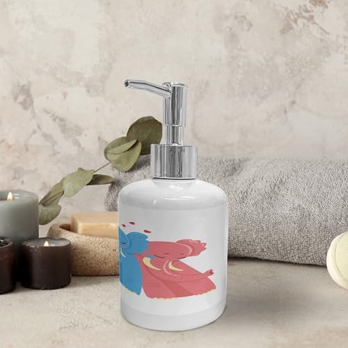 Ambesonne Love Soap Toothbrush Holder Set 2 Pcs Bicolour Ceramic Valentine Design