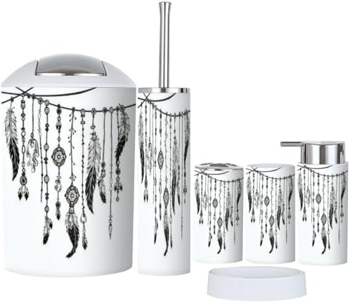Tribal Theme Bathroom Accessories Set 6 Pcs 1