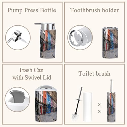 Boho Style 6 Piece Bathroom Accessories Set