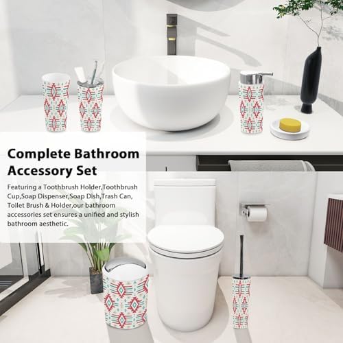 Boho Tribal Bathroom Accessory Set 6 Piece 1