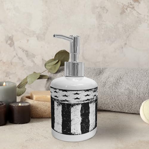 Ambesonne USA Soap Dispenser Toothbrush Holder Set